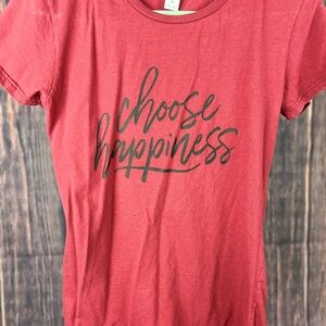 Red Graphic Tee - Choose Happiness